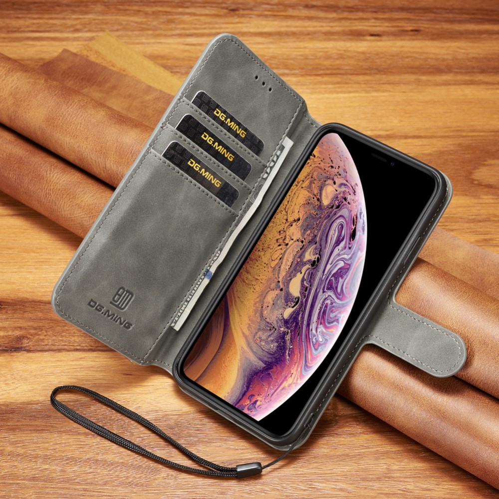 Husa iPhone XS Max 6.5'' Retro Style Leather, Dg. Ming  Gri thumb