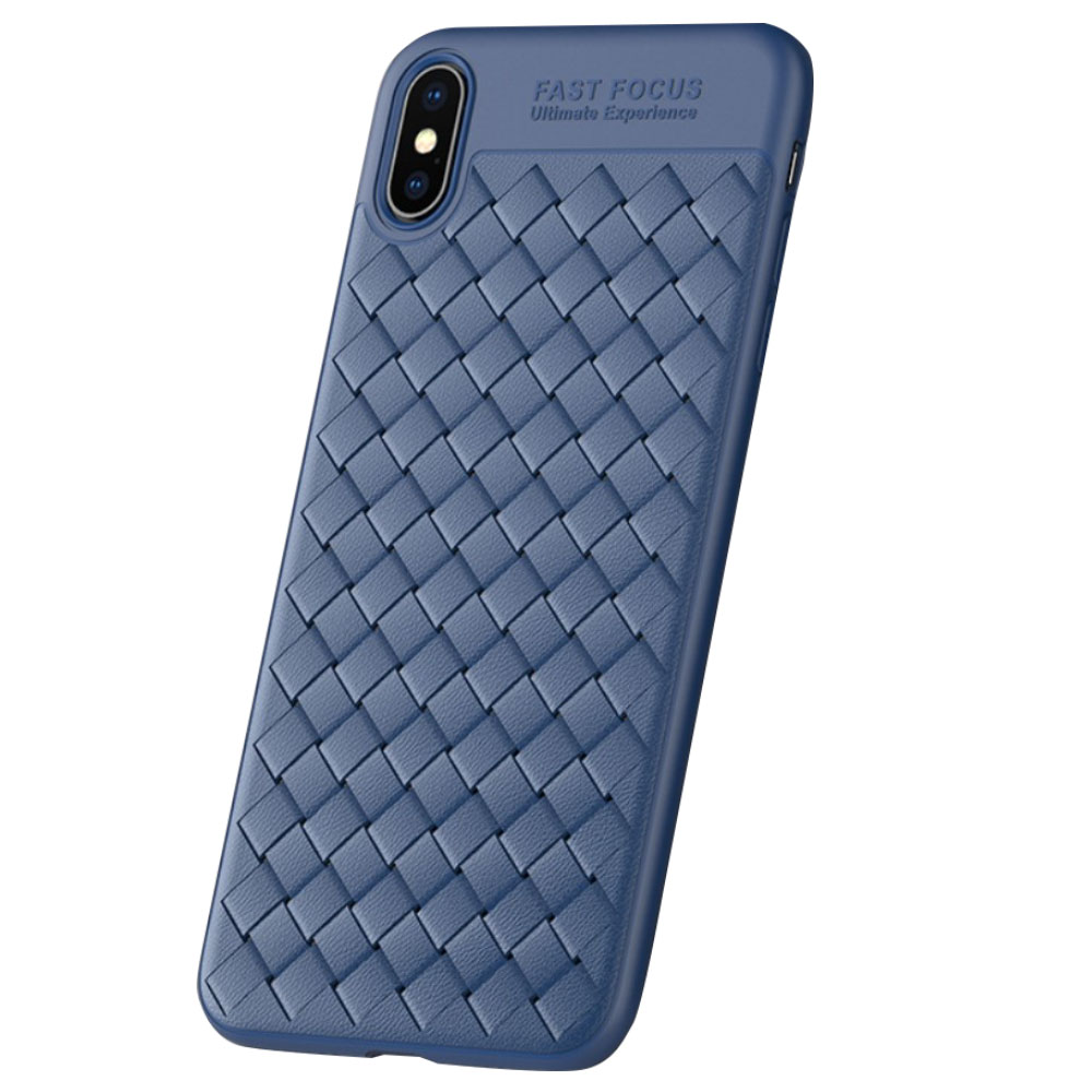 Husa iPhone XS Max 6.5'' Woven Textue, Usams Albastra thumb