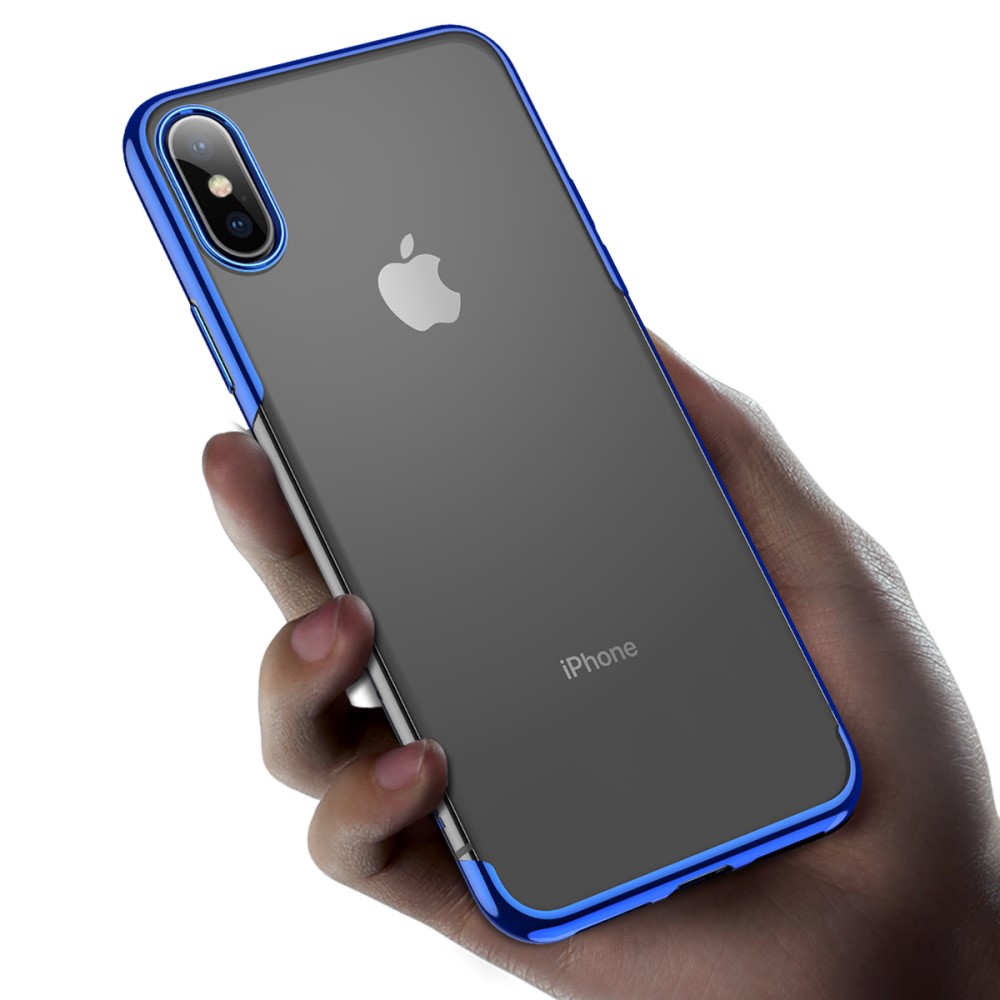 Husa iPhone XS Max 6.5'',Shining Series, Argintie, Albastra thumb