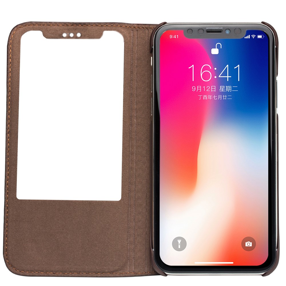 Husa iPhone X/Xs 5.8'' Business View Window Qialino Maro thumb