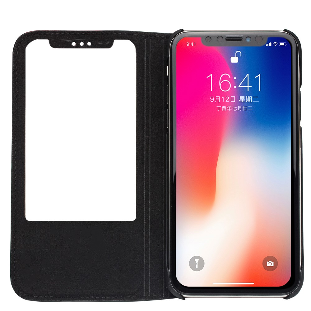 Husa iPhone X/Xs 5.8'' Business View Window Qialino Neagra thumb