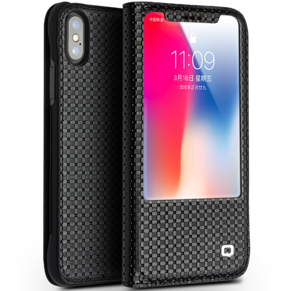 Husa iPhone X/Xs 5.8'' Business View Window Qialino Neagra thumb