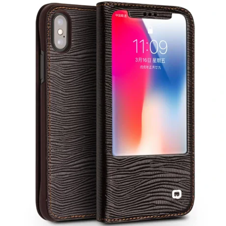 Husa iPhone X/Xs 5.8&#039;&#039; Lizard Texture Qialino Maro