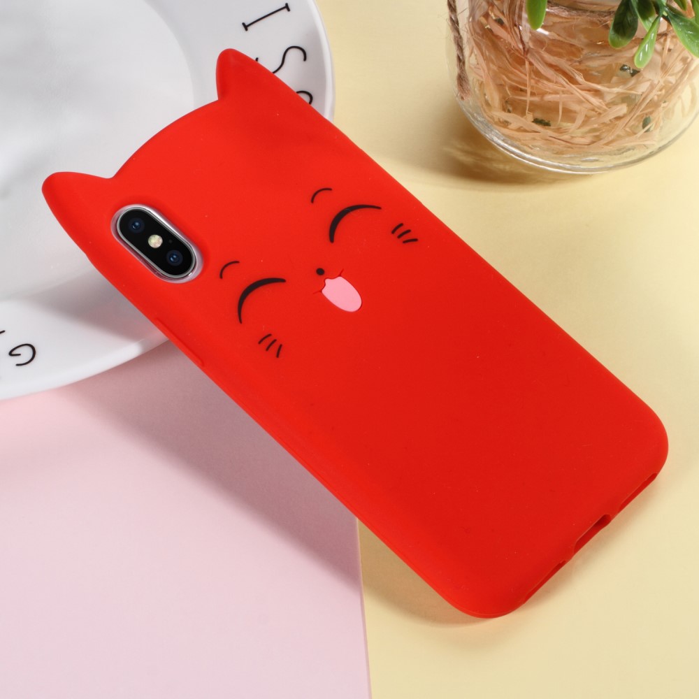 Husa iPhone X/XS 5.8'' Mustache Silicon 3D Rosie thumb