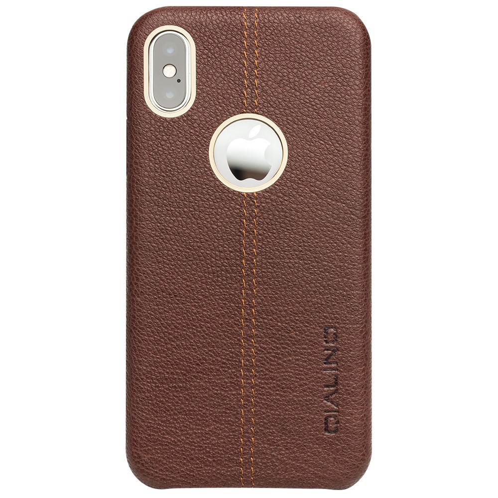 Husa iPhone X/Xs 5.8'' Qialino Leather Back Case Maro thumb