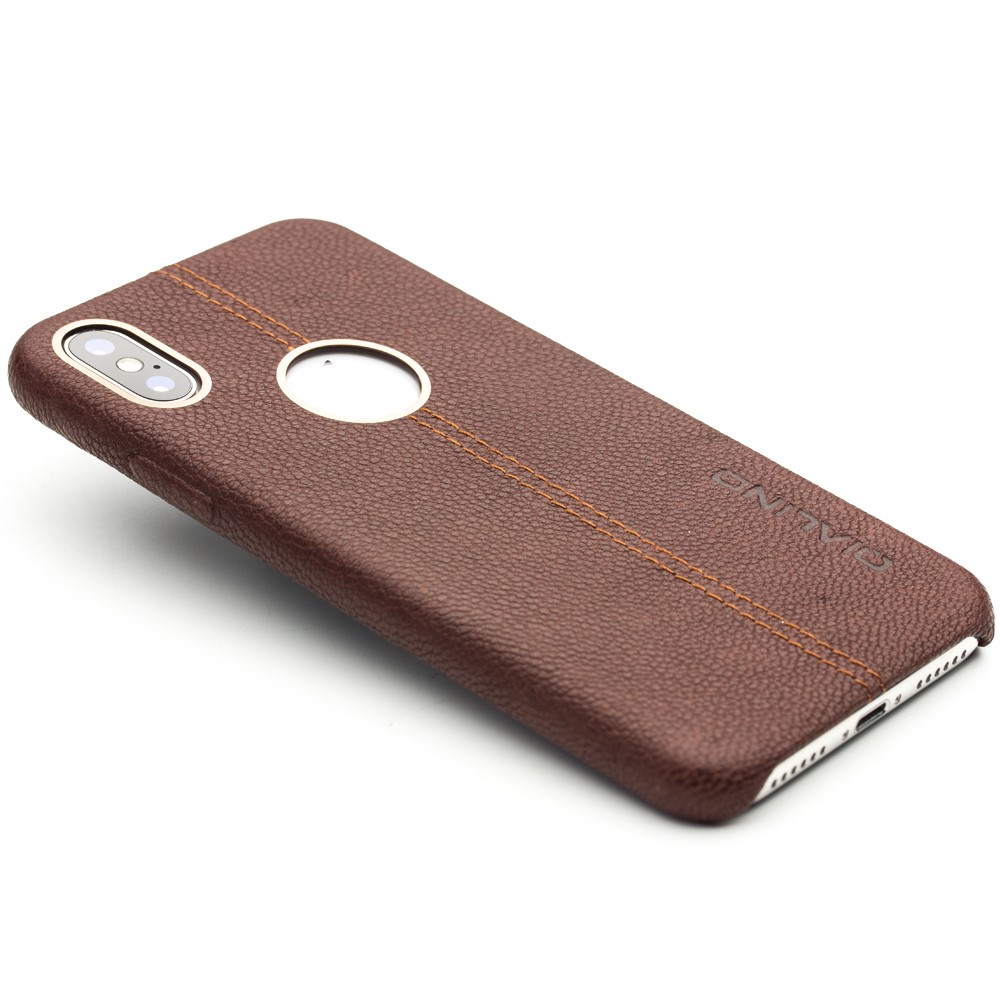 Husa iPhone X/Xs 5.8'' Qialino Leather Back Case Maro thumb