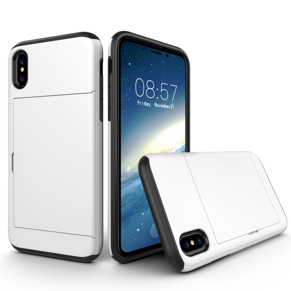 Husa iPhone X/Xs 5.8'' Sliding Card Holder Alba thumb