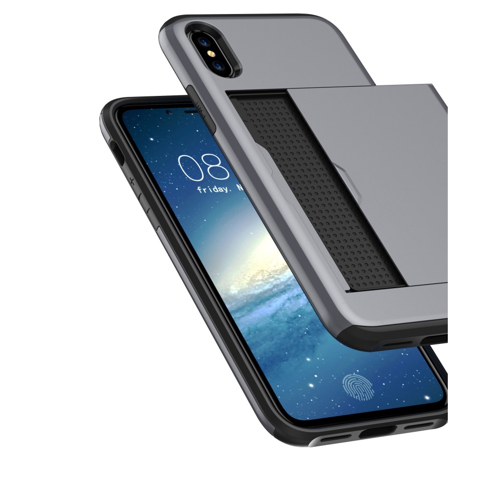 Husa iPhone X/Xs 5.8'' Sliding Card Holder Gri thumb