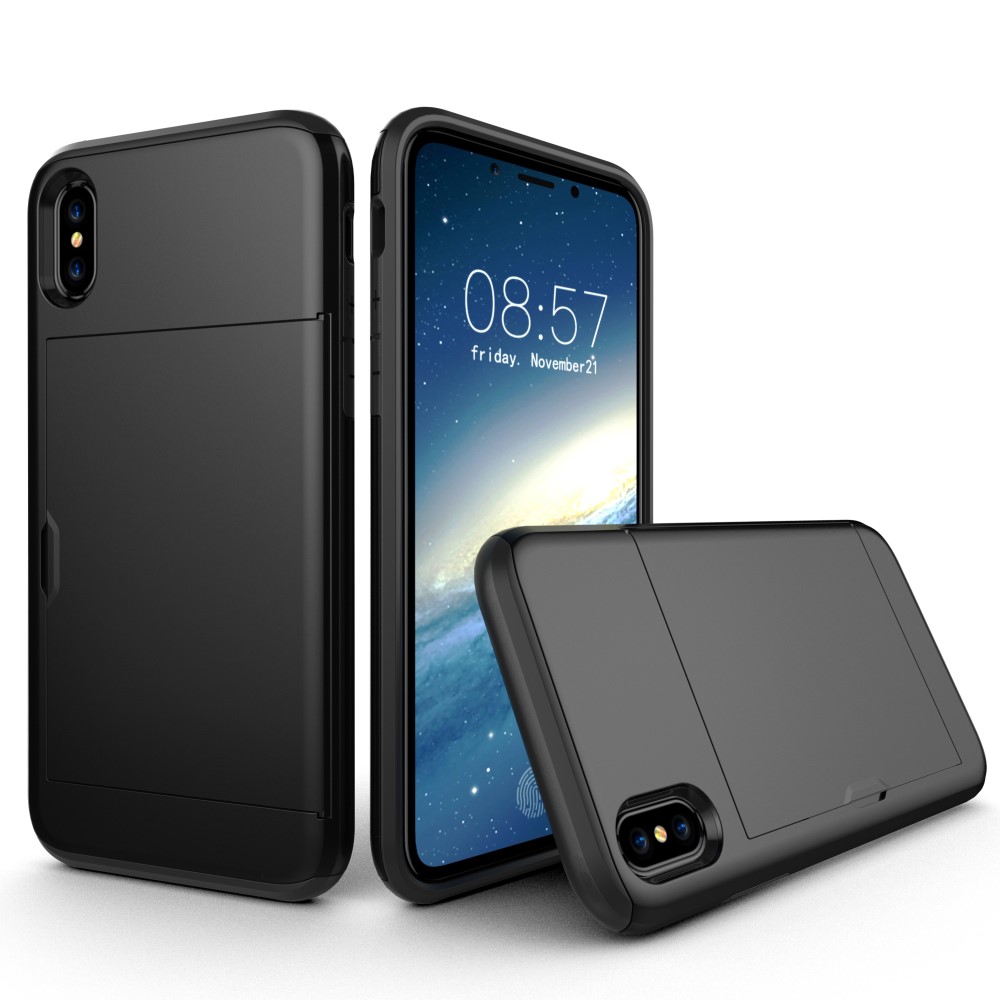 Husa iPhone X/Xs 5.8'' Sliding Card Holder Neagra thumb