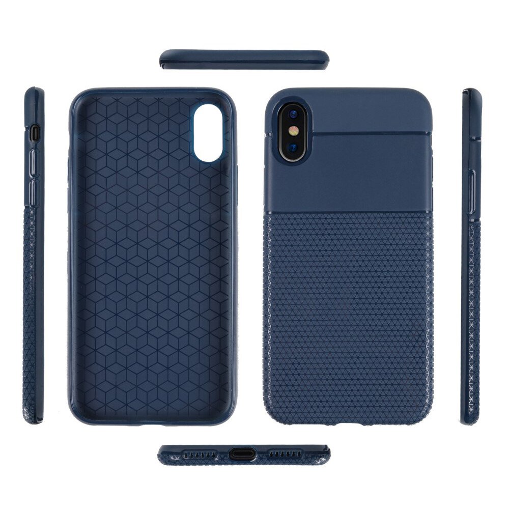 Husa iPhone X/Xs 5.8'' Triangle Pattern Albastra thumb