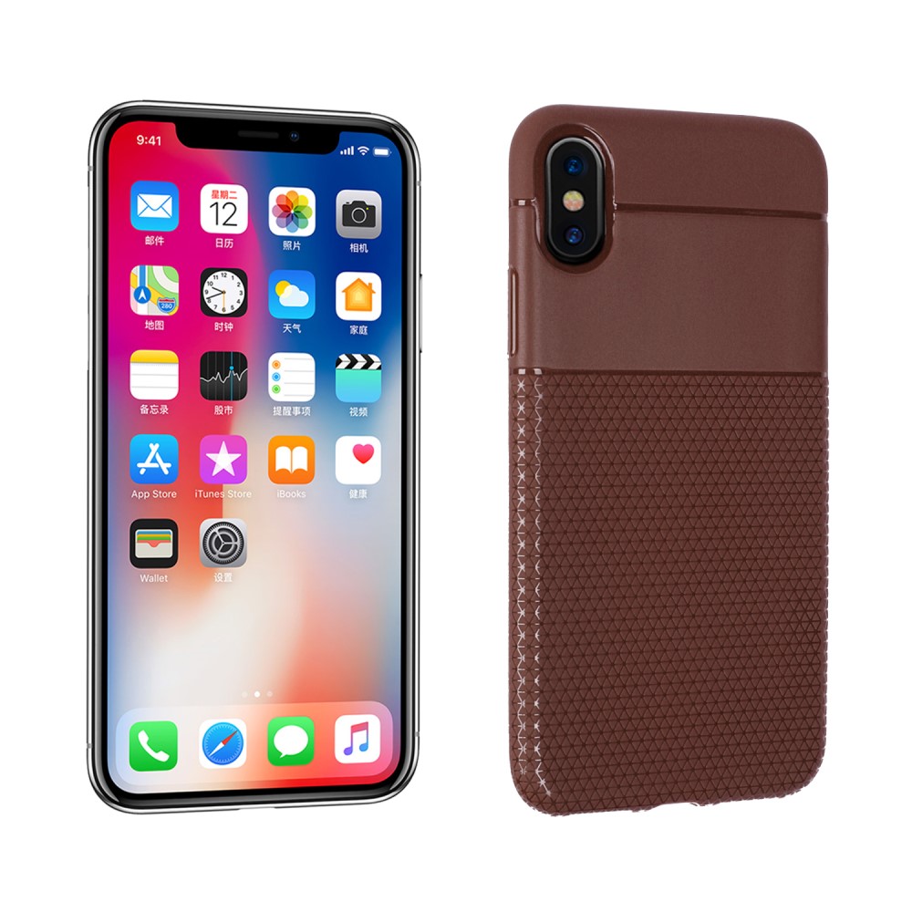 Husa iPhone X/Xs 5.8'' Triangle Pattern Maro thumb