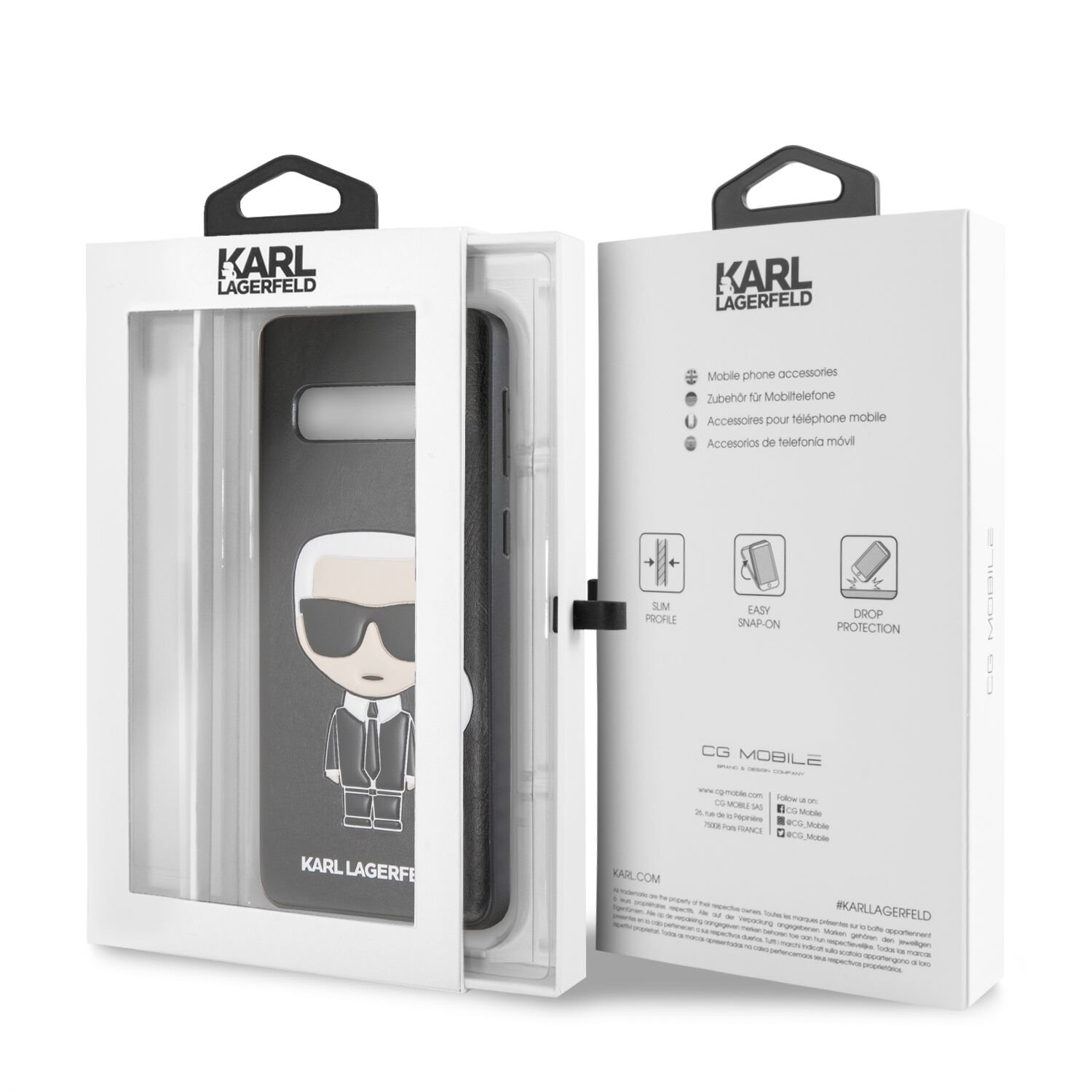 Husa Karl Lagerfeld Ikonik Full Body PC/TPU pentru Galaxy S10 Negru thumb