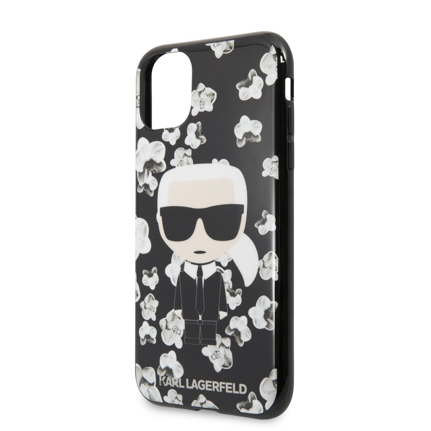 Husa Karl Lagerfeld TPU Flower pentru iPhone 11 Negru thumb