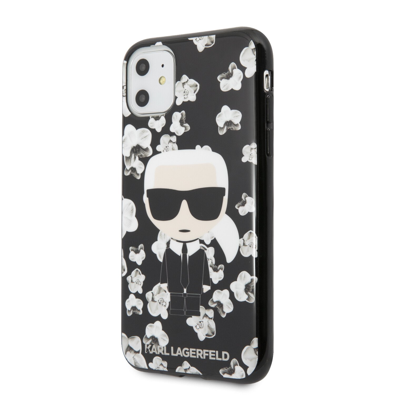 Husa Karl Lagerfeld TPU Flower pentru iPhone 11 Negru thumb