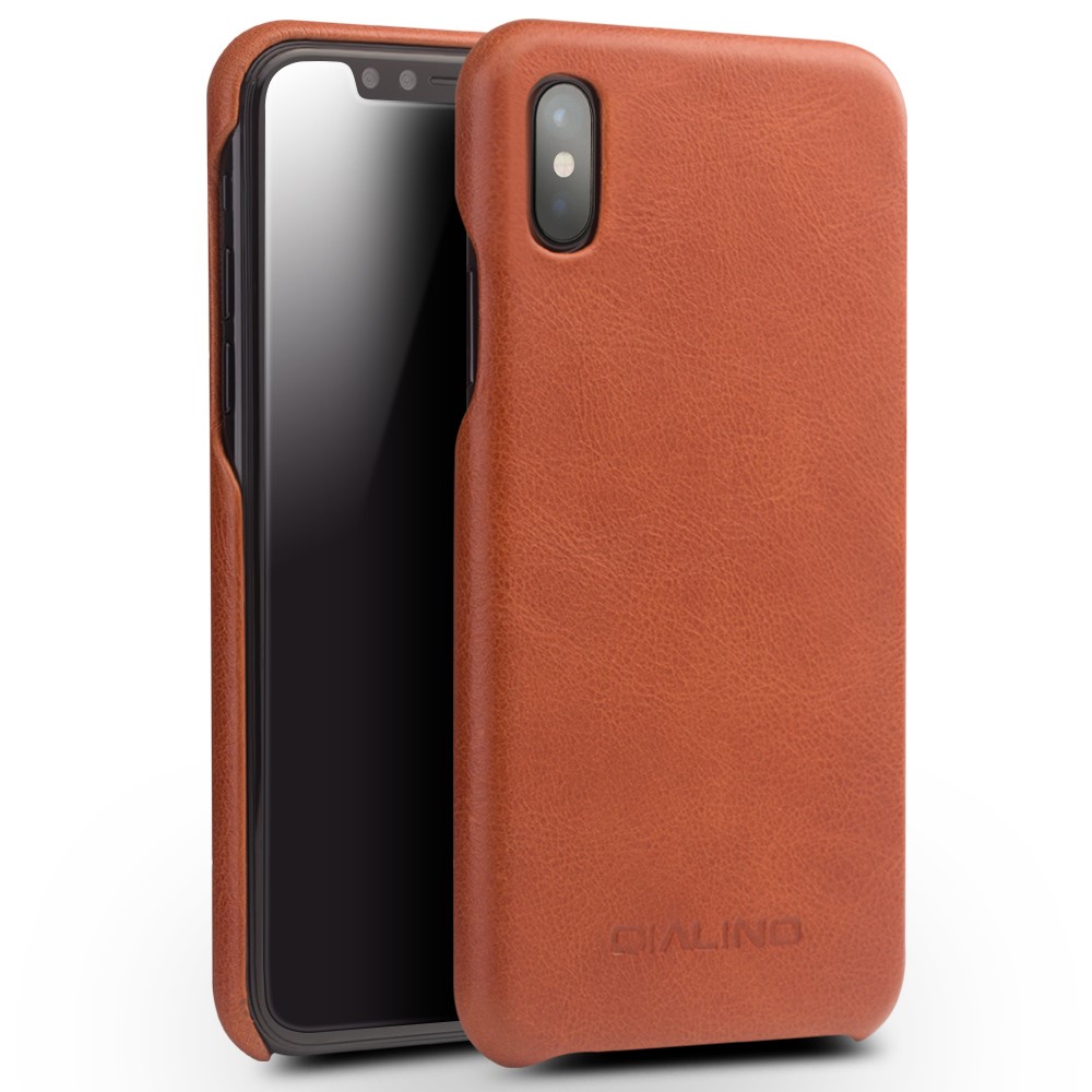 Husa piele iPhone X/Xs 5.8'' Qialino Maro Deschis thumb