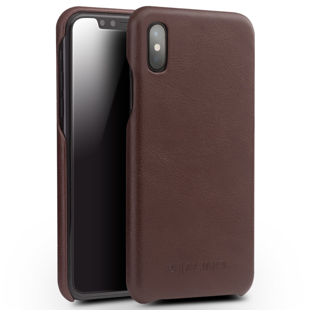 Husa piele iPhone X/Xs 5.8'' Qialino Maro Inchis thumb