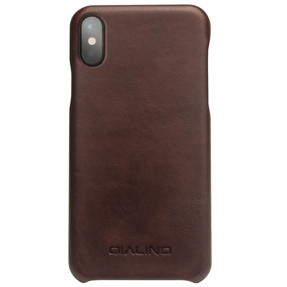 Husa piele iPhone X/Xs 5.8'' Qialino Maro Inchis thumb