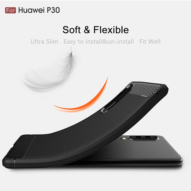 Husa Silicon Huawei P30 Lite, Carbon Negru thumb