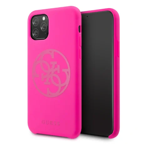 Husa silicon iPhone 11 Pro Max Tone on Tone Fuchsia Guess