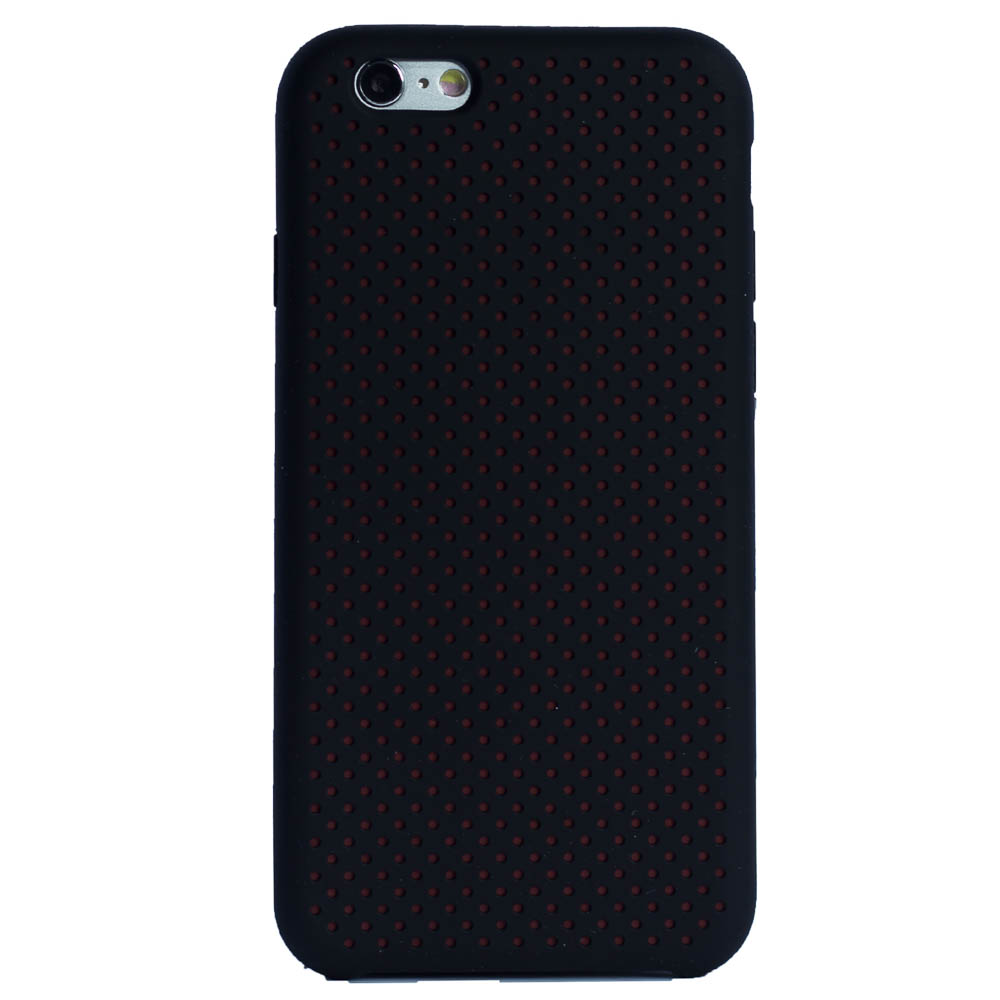 Husa silicon iPhone 6/6S iShield Negru-Rosu thumb