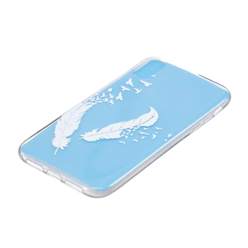 Husa Silicon iPhone XR 6.1'', White Feather and Bird thumb