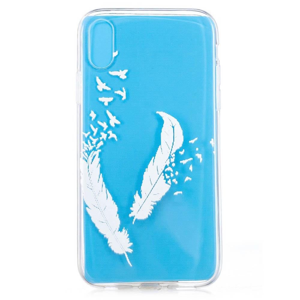 Husa Silicon iPhone XR 6.1'', White Feather and Bird thumb