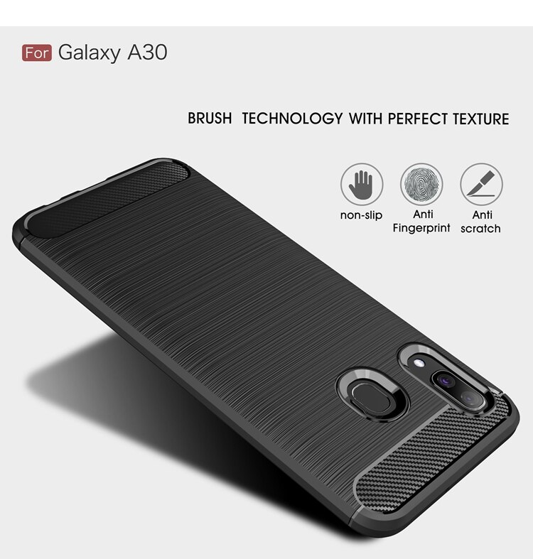 Husa Silicon Samsung Galaxy A30, Carbon Negru thumb