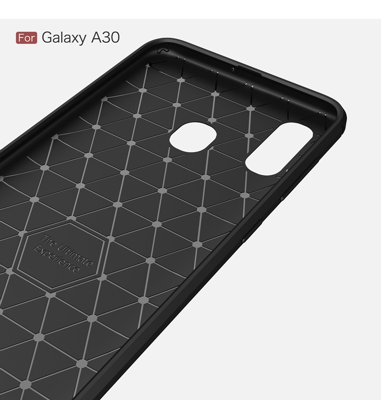 Husa Silicon Samsung Galaxy A30, Carbon Negru thumb