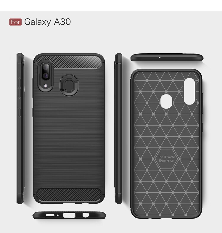 Husa Silicon Samsung Galaxy A30, Carbon Negru thumb