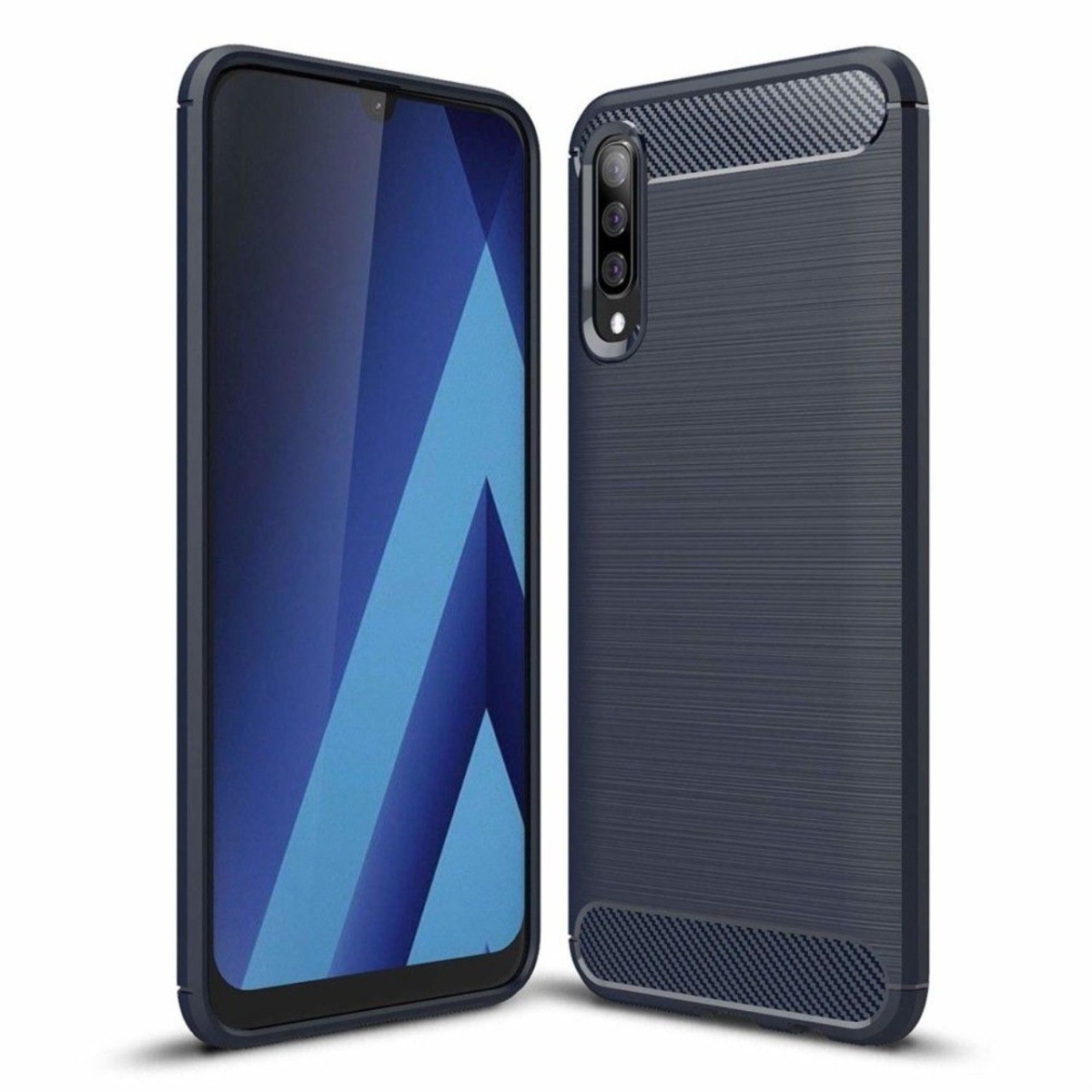 Husa Silicon Samsung Galaxy A50, Carbon Albastru thumb