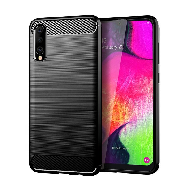 Husa Silicon Samsung Galaxy A70, Carbon thumb