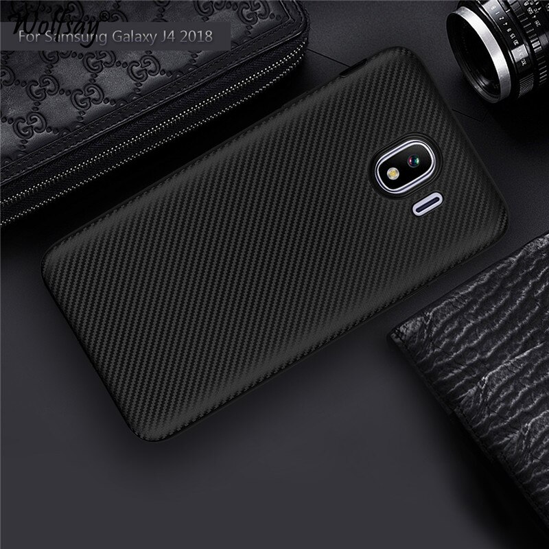 Husa Silicon Samsung Galaxy J4 2018, Negru Carbon thumb