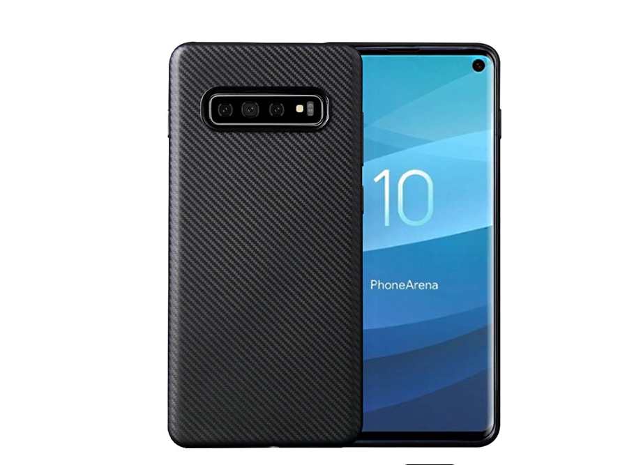 Husa Silicon Samsung Galaxy S10 E,  Negru Carbon Mat thumb