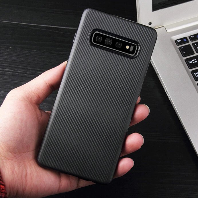 Husa Silicon Samsung Galaxy S10 E,  Negru Carbon Mat thumb