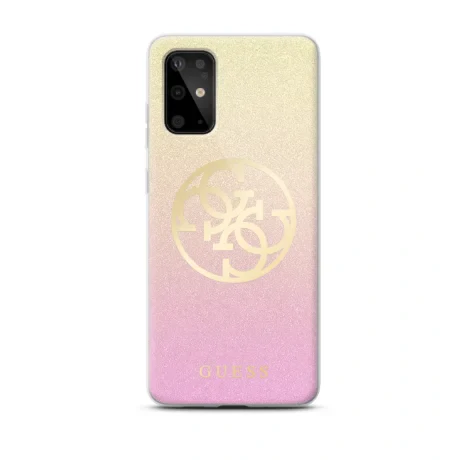 Husa silicon Samsung Galaxy S20 Ultra, Glitter Circle Cover Guess Roz-Auriu