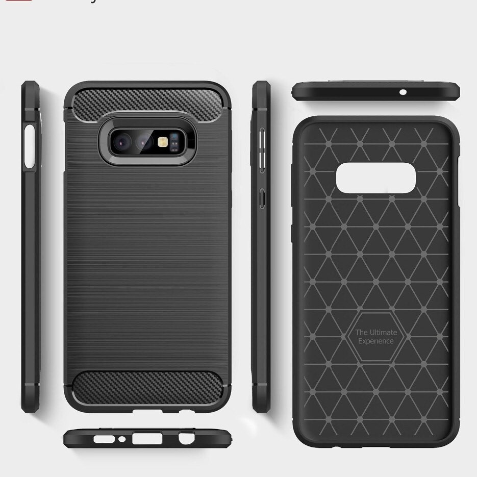 Husa Silicon Slim Samsung Galaxy S10 E, Negru Carbon  thumb