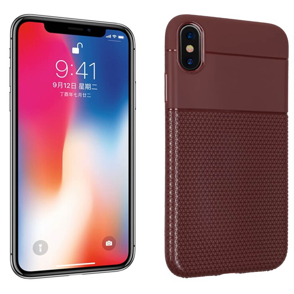 Husa Splicing Flexible TPU iPhone XS Max 6.5'', Maro thumb