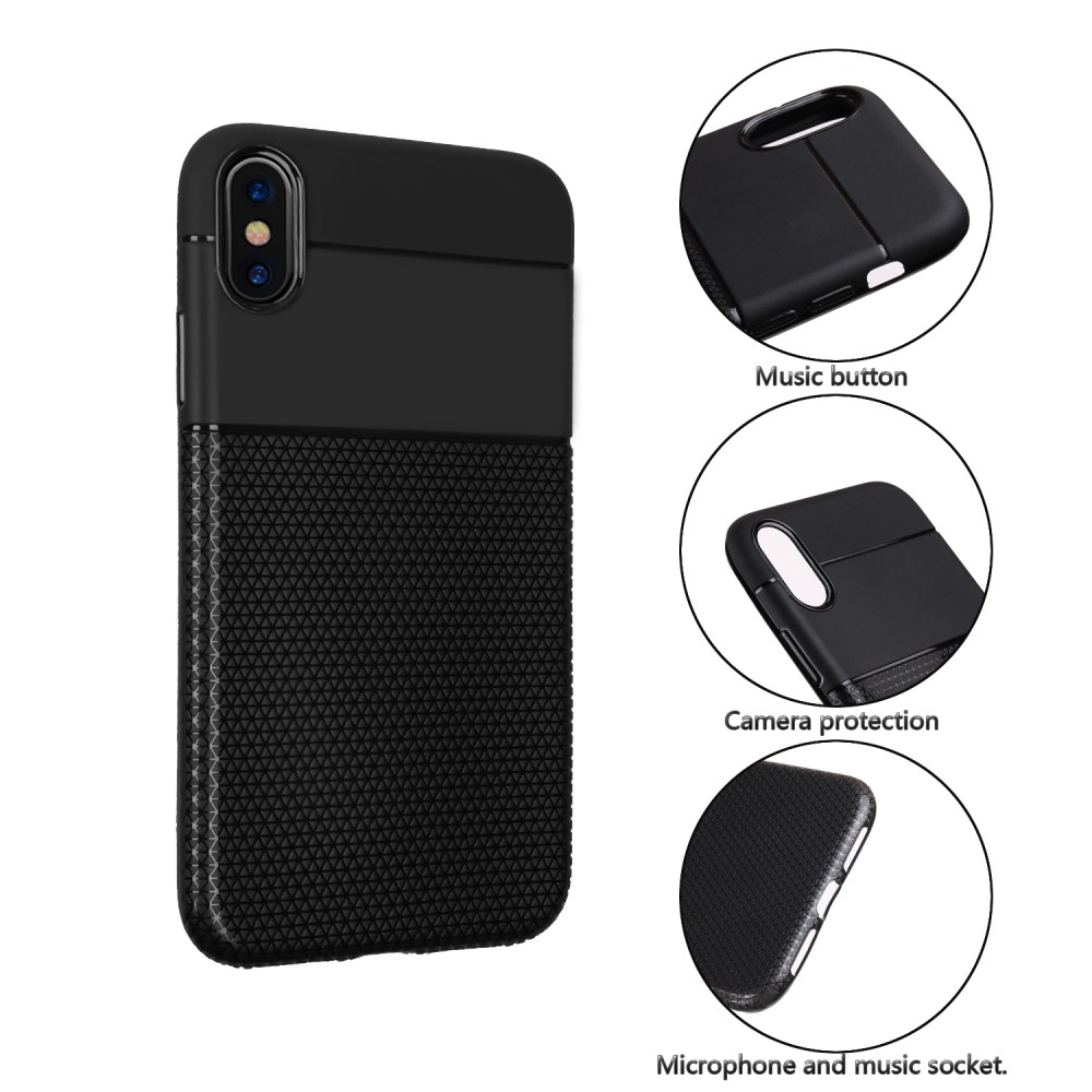 Husa Splicing Flexible TPU iPhone XS Max 6.5'', Neagra thumb