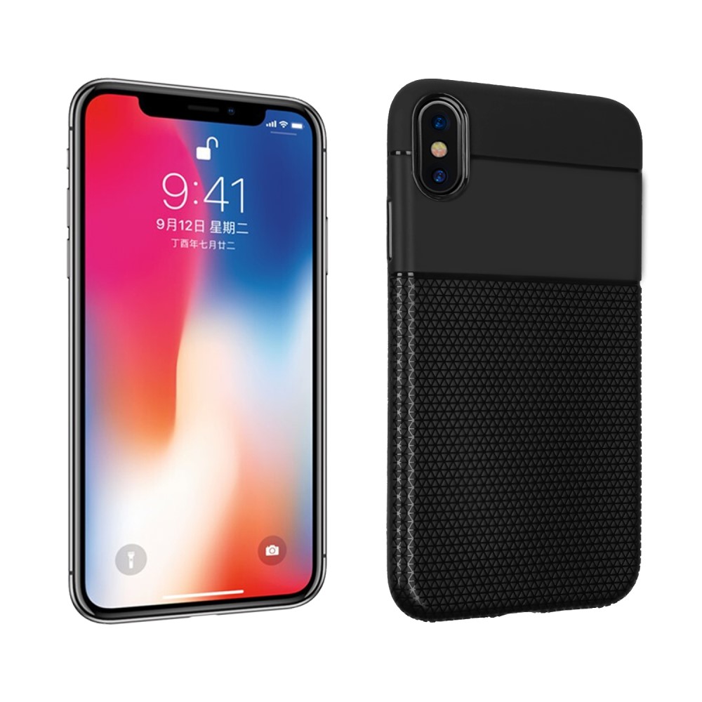 Husa Splicing Flexible TPU iPhone XS Max 6.5'', Neagra thumb