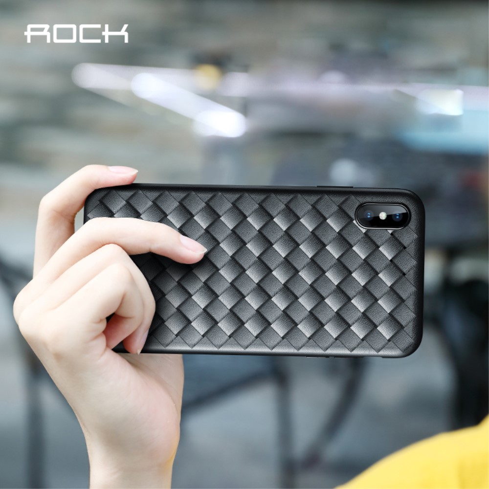 Husa TPU iPhone XS Max 6.5'', Woven Pattern Neagra Rock thumb