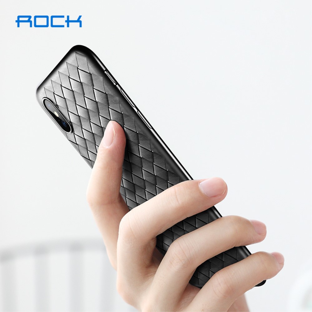 Husa TPU iPhone XS Max 6.5'', Woven Pattern Neagra Rock thumb