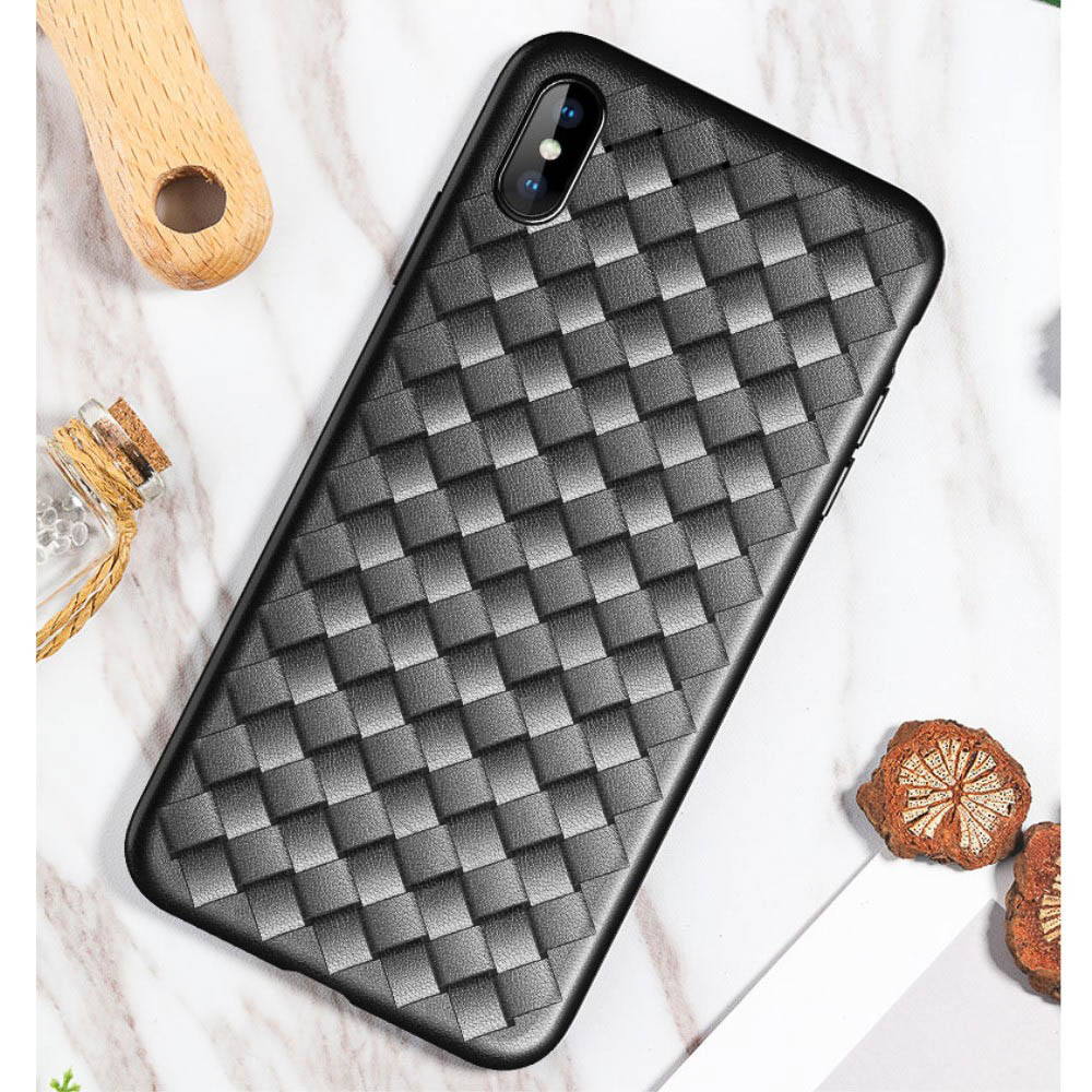 Husa TPU iPhone XS Max 6.5'', Woven Pattern Neagra Rock thumb