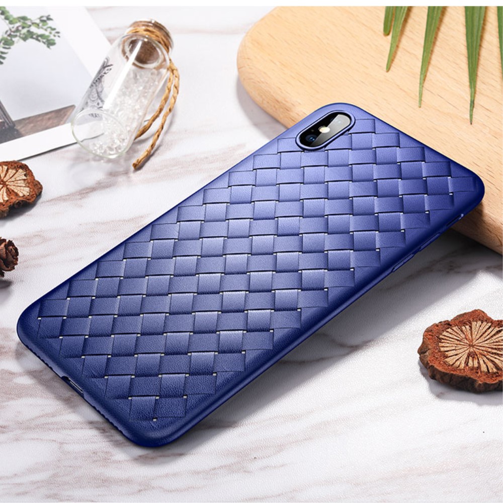 Husa  TPU iPhone XS Max 6.5'', Woven Pattern Rock Albastra thumb