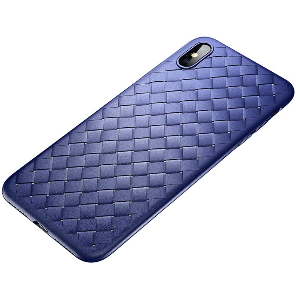 Husa  TPU iPhone XS Max 6.5'', Woven Pattern Rock Albastra thumb