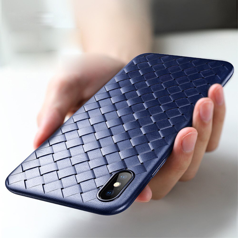 Husa TPU iPhone X/XS Woven Pattern Albastra Rock thumb