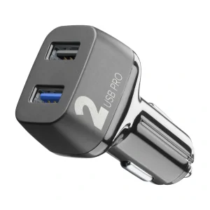 Incarcator Auto Cellularline 2xUSB  Negru