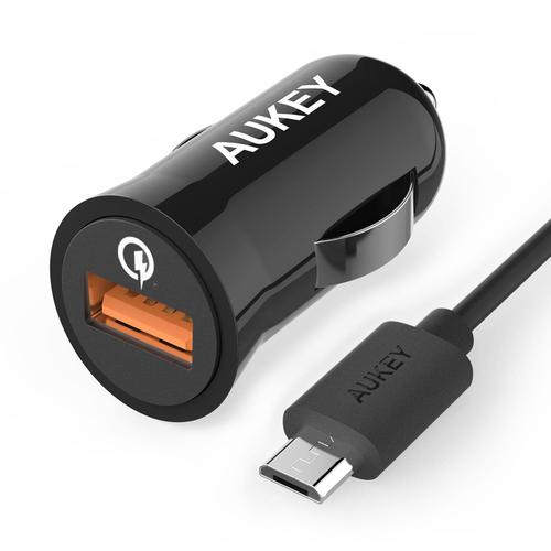 Incarcator auto Smart usb Aukey CC T5 Negru, QC 2.0 thumb