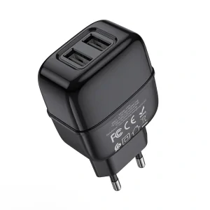 Incarcator Retea Hoco C77A Highway 2XUsb 2.4A Negru