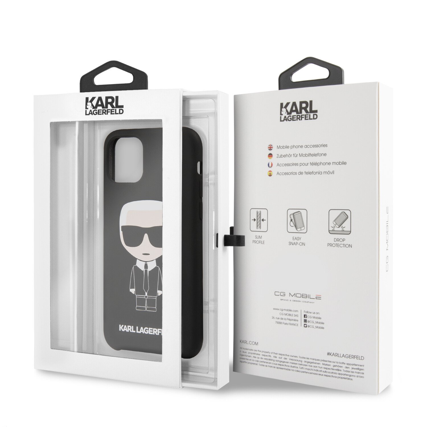 Karl Lagerfeld Iconic Silicone Cover pentru iPhone 11 Pro Negru thumb