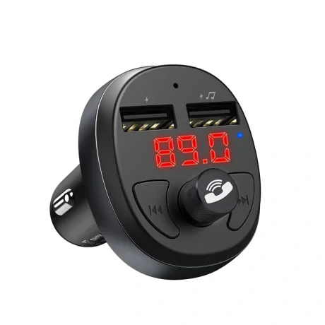 Modulator FM Hoco E41 Wireless+Incarcator Auto 2xUsb  Negru